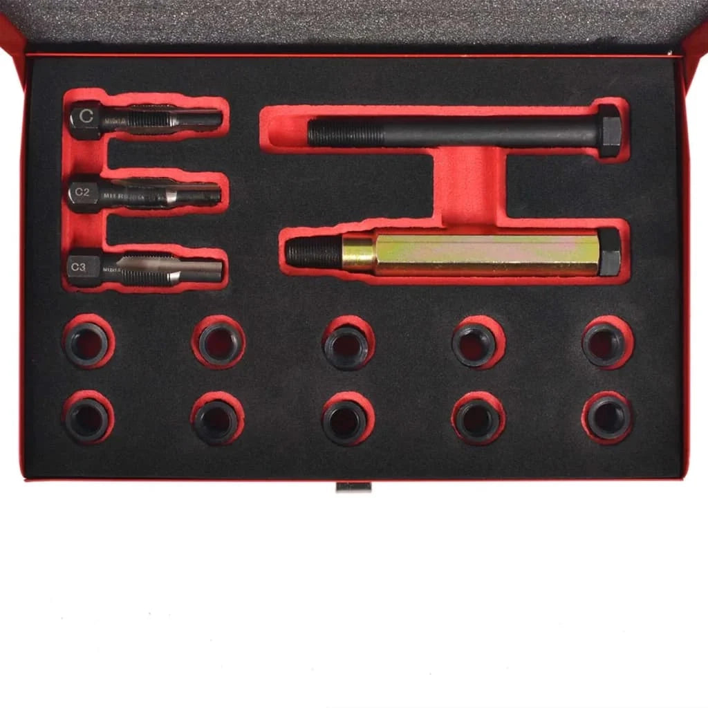Kit di riparazione filettature candelette 15 pezzi M10 x 1,0 mm 02_0004087