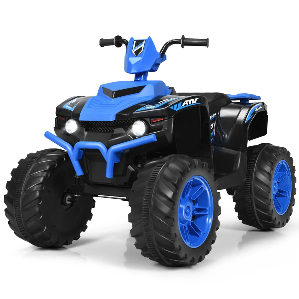 Quad elettrico per bambini 104 x 67 x 74 cm con avviamento lento e intrattenimento musicale in blu PP 20_0018212