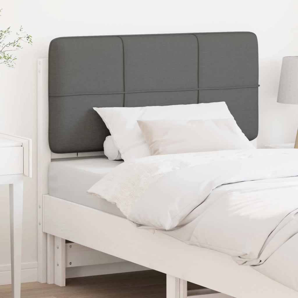 Testiera imbottita Bianco e grigio chiaro 80 cm Pino massello