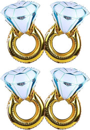 Set di palloncini decorativi per matrimonio con diamante giallo oro e gas di elio.