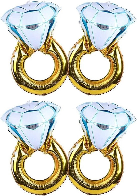 Set di palloncini decorativi per matrimonio con diamante giallo oro e gas di elio.