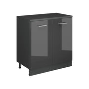 Mobile cucina sottotetto R-Line Antracite lucido/Antracite 80 cm senza inclinazione con 2 ante Vicco