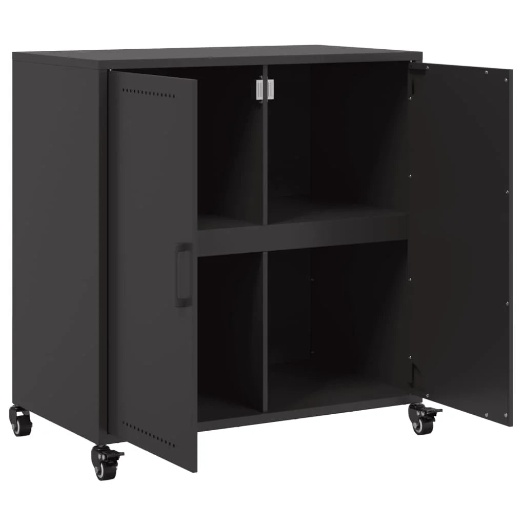 Buffet credenza cassettiera armadio mobile contenitore organizer per cucina soggiorno salotto 68,5 x 39 x 72 cm acciaio nero 02_0036018