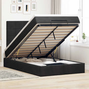 Struttura Letto Pouf con Materassi Nero 120x200 cm Velluto