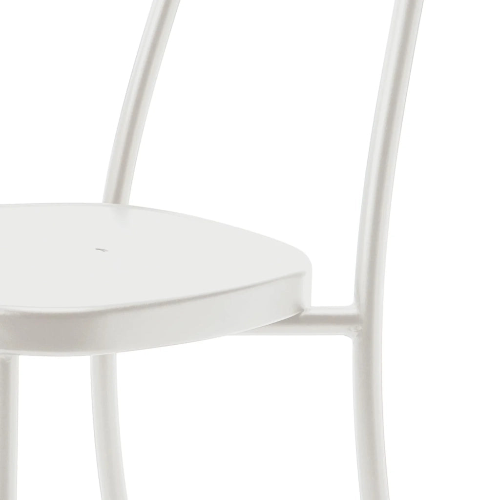 SET 4 SEDIE DA GIARDINO IMPILABILI IN METALLO BIANCO