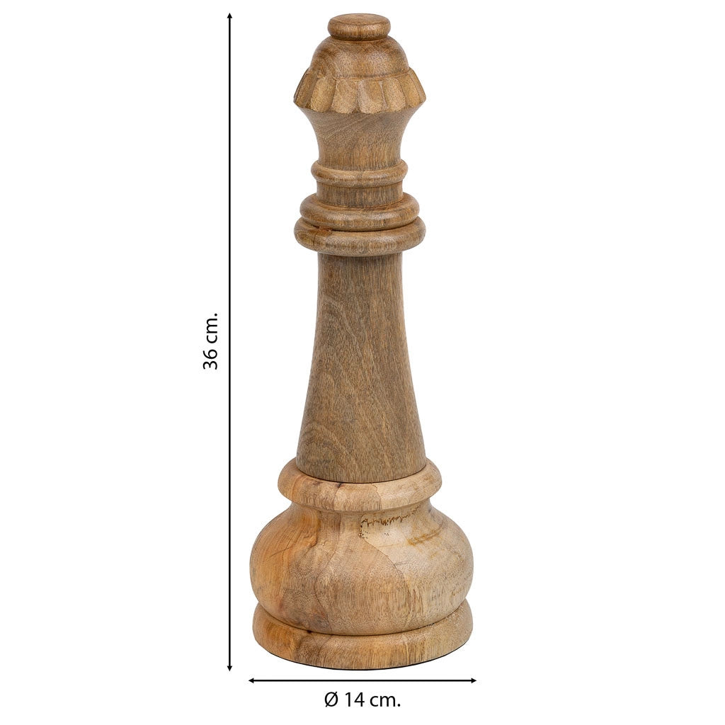 Pezzo degli scacchi Regina in legno di mango marrone d14x36h cm