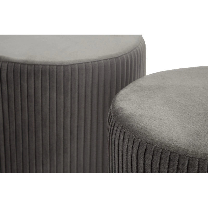 Panca Con Contenitore E Sgabelli Shopy Grigia Set 3 Pz cm 80x37x42-29x35