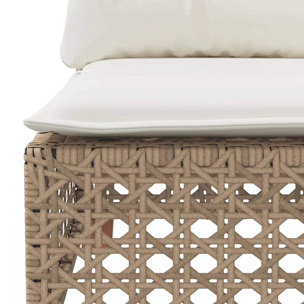 Divano da Giardino con Cuscini a 3 Posti Beige in Polyrattan