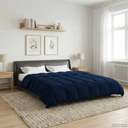Duvet Invernale Trapuntato Blu Scuro 220 x 240 cm Microfibra 42026142