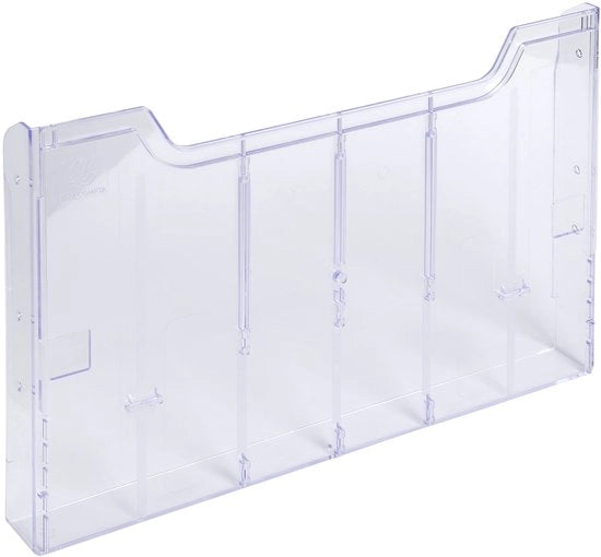 Brochure holder per parete Exacryl DIN A4 orizzontale 1 posizione per assemblaggio da parte 26 mm profondo trasparente