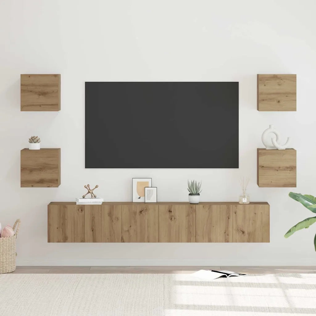 Set mobile TV 7 pcs Rovere artigianale Legno multistrato 3393398