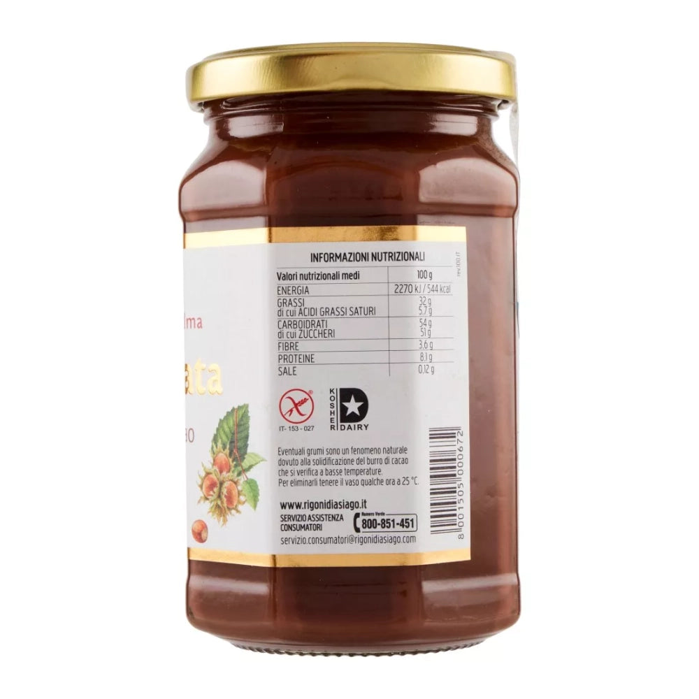 Rigoni di asiago nocciolata bio crema al cacao e nocciole vasetto 350 grammi