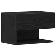 Comodino | Armadio da Notte | Mobiletto da notte Rovere Nero 46 x 30 x 30 cm Legno multistrato
