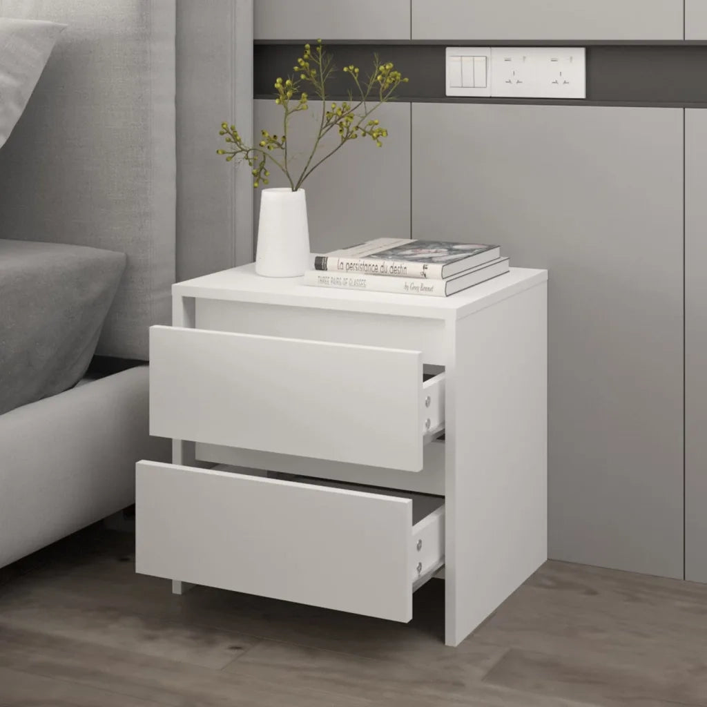 Comodino | Armadio da Notte | Mobiletto da notte Bianco 45x34,5x44,5 cm in Legno Ingegnerizzato