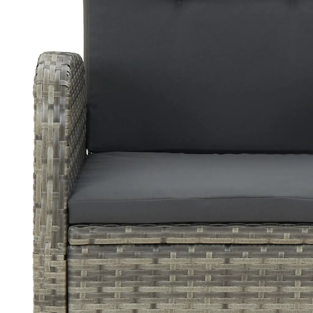 Set da Pranzo da Giardino 9 pz con Cuscini in Polyrattan Grigio 3157589