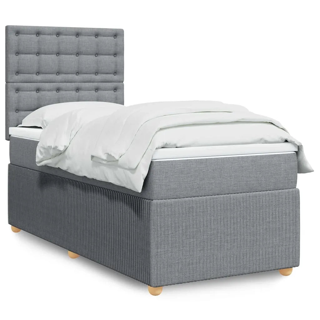 Giroletto a Molle con Materasso Grigio Chiaro100x200 cm Tessuto 3294281