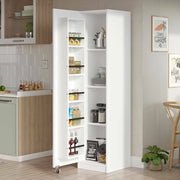 Gaemi, Armadio Multiuso 1 Anta Appendiabiti, 42x176h cm Bianco
