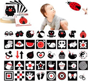 Set di schede di sviluppo visivo per bambini - 36 schede per lo sviluppo visivo - nero e bianco - stimolazione della vista - stimolazione della memoria - neonati - nero e rosso - ottimizzazione delle dimensioni