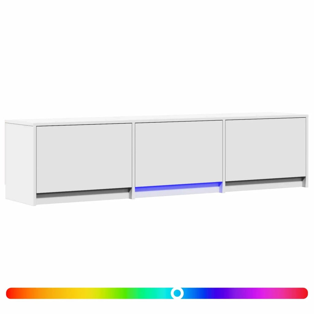 Mobile TV con LED Bianco 165 x 34 x 40 cm Legno ingegnerizzato