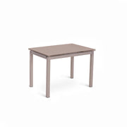 Tavolo Allungabile Baud con Top in Vetro Temperato Cappuccino e Gambe in Metallo Verniciato - Design Moderno 130/200cm per 8 Persone