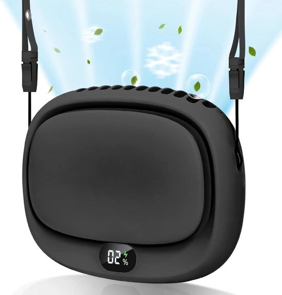 Ventilatore portatile per il collo - Minipompa portatile - Ventilatore USB ricaricabile personale - 5 velocità regolabili - Ventilatore senza mani per bambini, donne, uomini - Adatto per uso domestico e viaggi