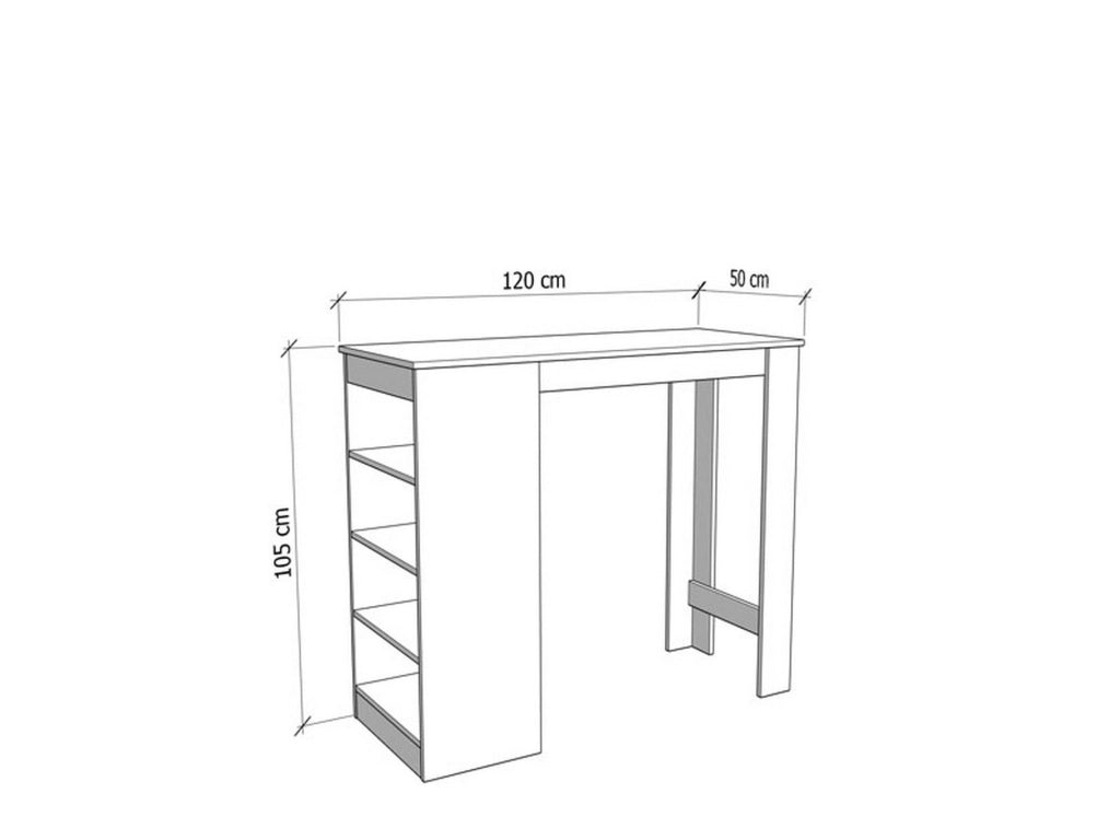 Sedriano, Tavolo Fisso 2 Posti, 120x50x105h cm Bianco