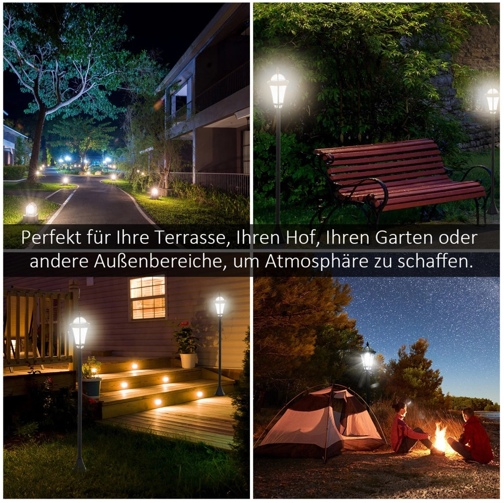 Confezione da 2 lanterne solari LED da esterno nere con protezione IP44