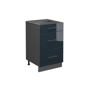 Vicco Cassettiere  Blu scuro lucido 50 cm senza piano di lavoro