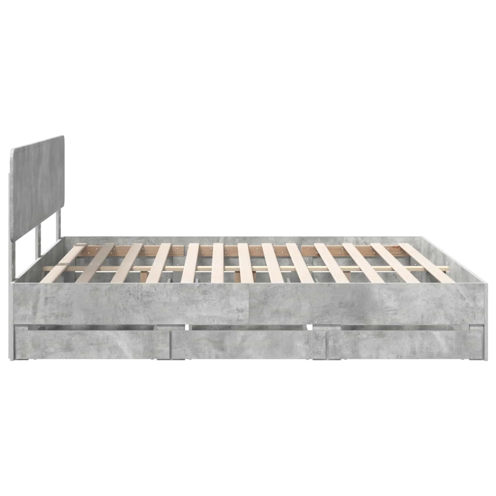 Struttura del letto con cassetto Grigio Cemento 200 x 200 cm 3412153