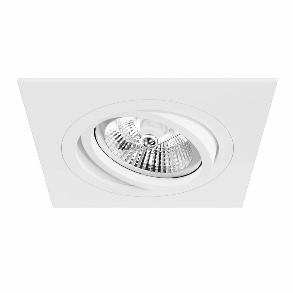 Avant Faretto da Incasso Orientabile Serie SQ 111mm in Alluminio Bianco Opaco per Lampadine GU10, Design Moderno e Rotazione a 360 Gradi