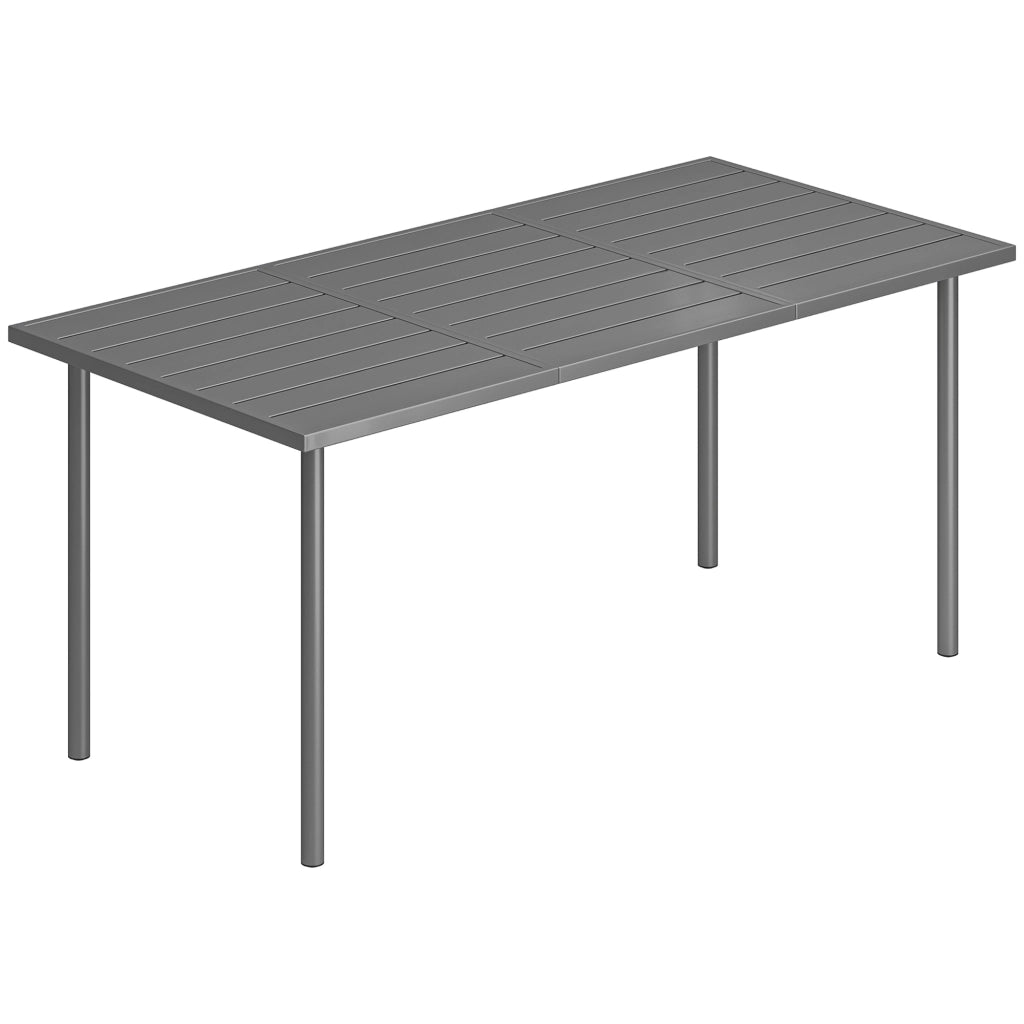 Tavolo da giardino 165 x 80 cm per 6 persone Tavolo da pranzo con tavolo a listelle; struttura in acciaio; rettangolare