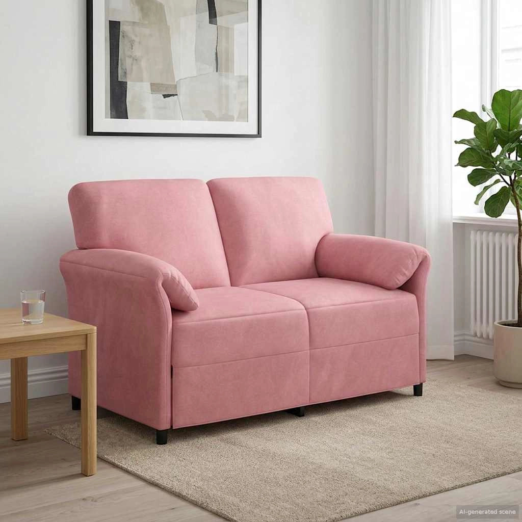 Divano a 2 Posti Rosa 138 x 83 x 95 cm Velluto 42033943