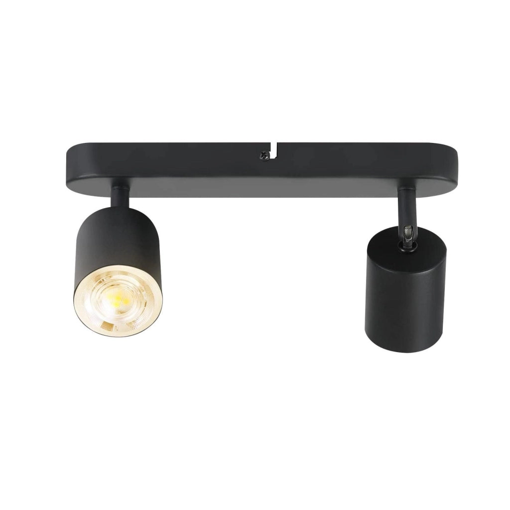 ZMH Faretto da soffitto neri 2 luci GU10 metallo rotanti 350° per soggiorno corridoio scala cucina senza lampadina