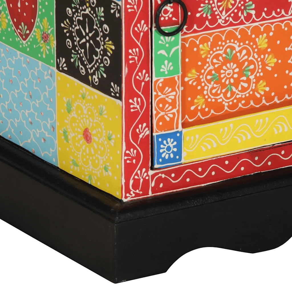 Comodini 2 pz Multicolore 40x35x45cm in Legno Massello Mango 4017563