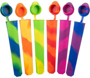 Set di confezione per gelato in silicone riutilizzabile da 6 pezzi - BPA libero - flessibile e duraturo - con coperchio - 100% sicuro per l'alimentazione - confezione per gelato