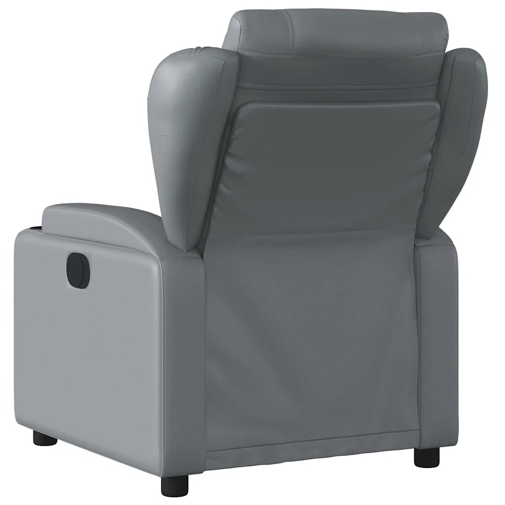 Poltrona Massaggiante | Sedia Relax Elettrica Reclinabile Grigio Similpelle