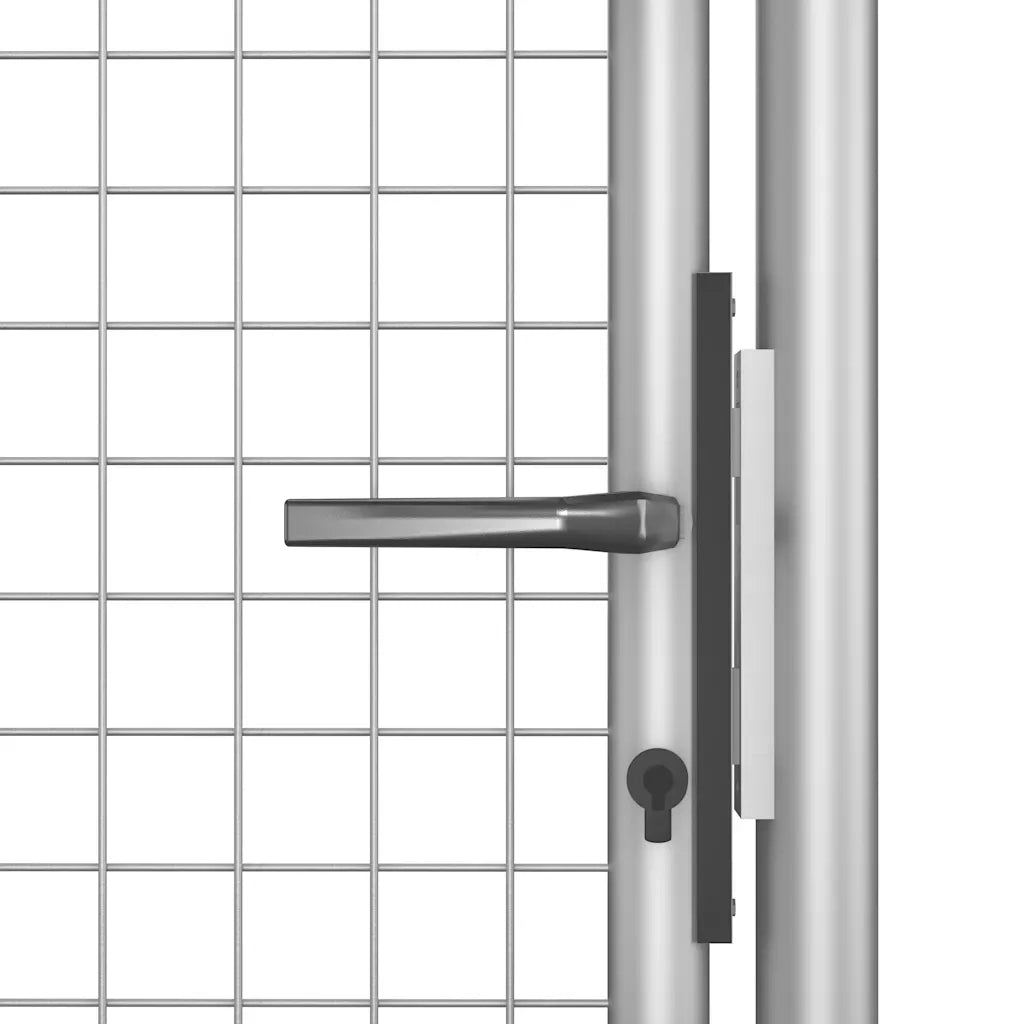 Cancello da Giardino in Acciaio Zincato 100x100 cm Argento 144756