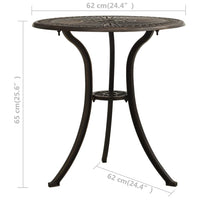 Set da Bistrot 3 pz in Alluminio Pressofuso Bronzo cod mxl 43210
