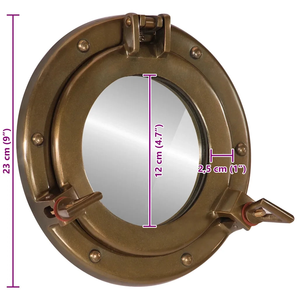 Specchio da Parete Design OblÃ² Ã˜23 cm in Alluminio e Vetro