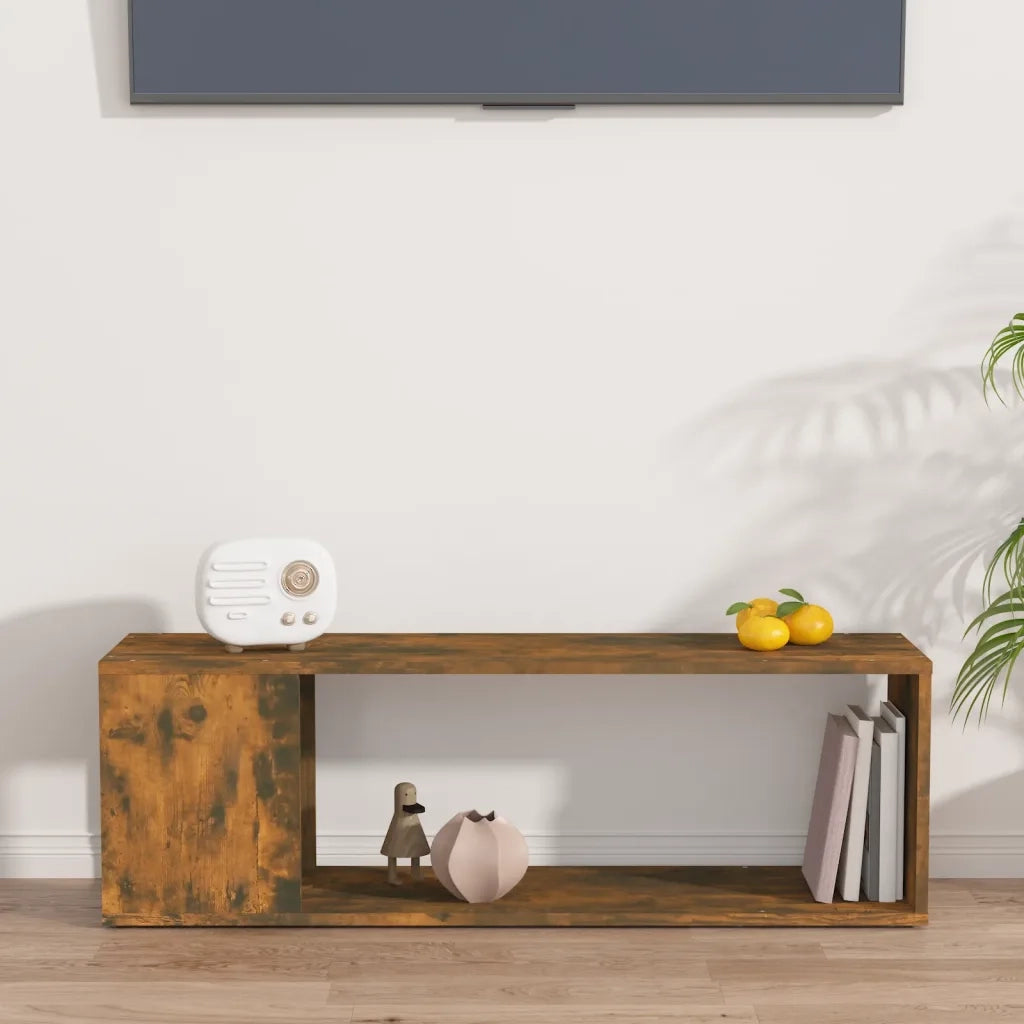 Mobile TV-Credenza per TV-Console TV Rovere Fumo 100x24x32 cm in Legno Multistrato