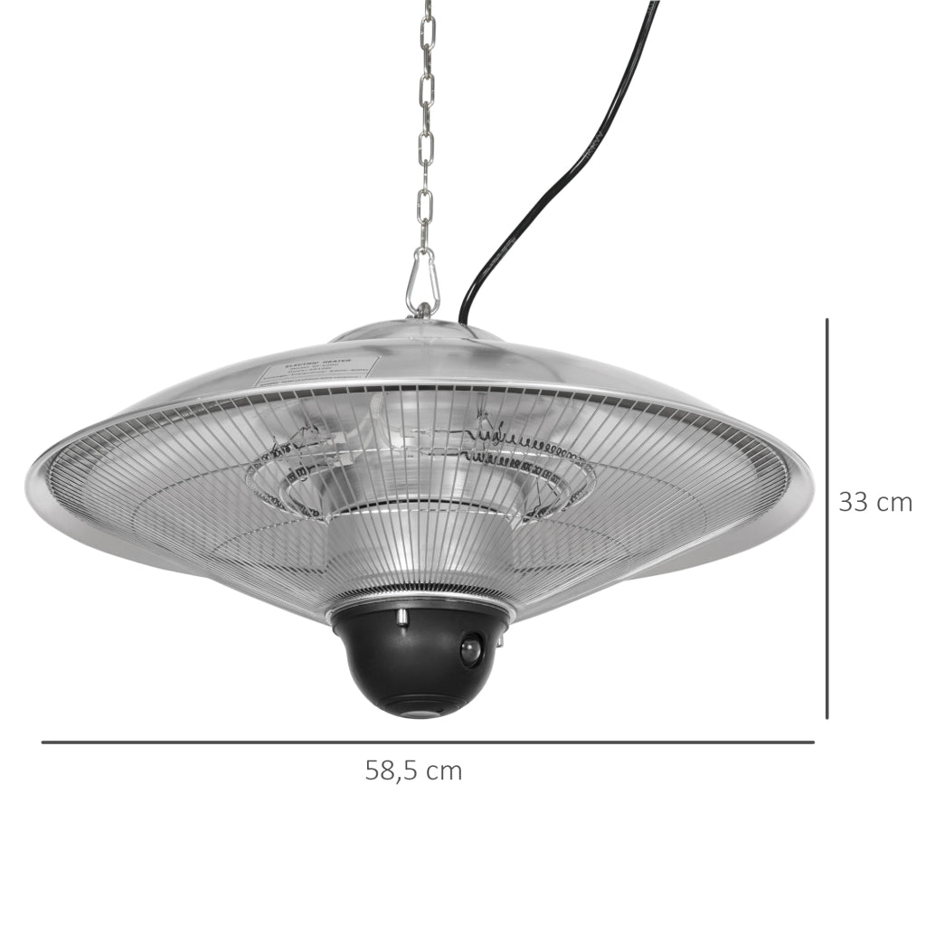 Calefactor a Infrarossi da Esterno ¨C zephmum ¨C ?58.5x33 cm 1010/2210W Grigio