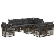 Set Divano da Giardino 9 pcs Grigio polyrattan