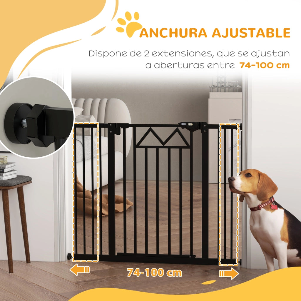 Barriera per Animali Domestici ¨C zephmum ¨C 74-100x76 cm Nero