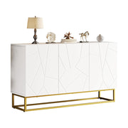Madia con 3 ante e ripiani regolabili - per soggiorno - 130x38x76 cm - bianco