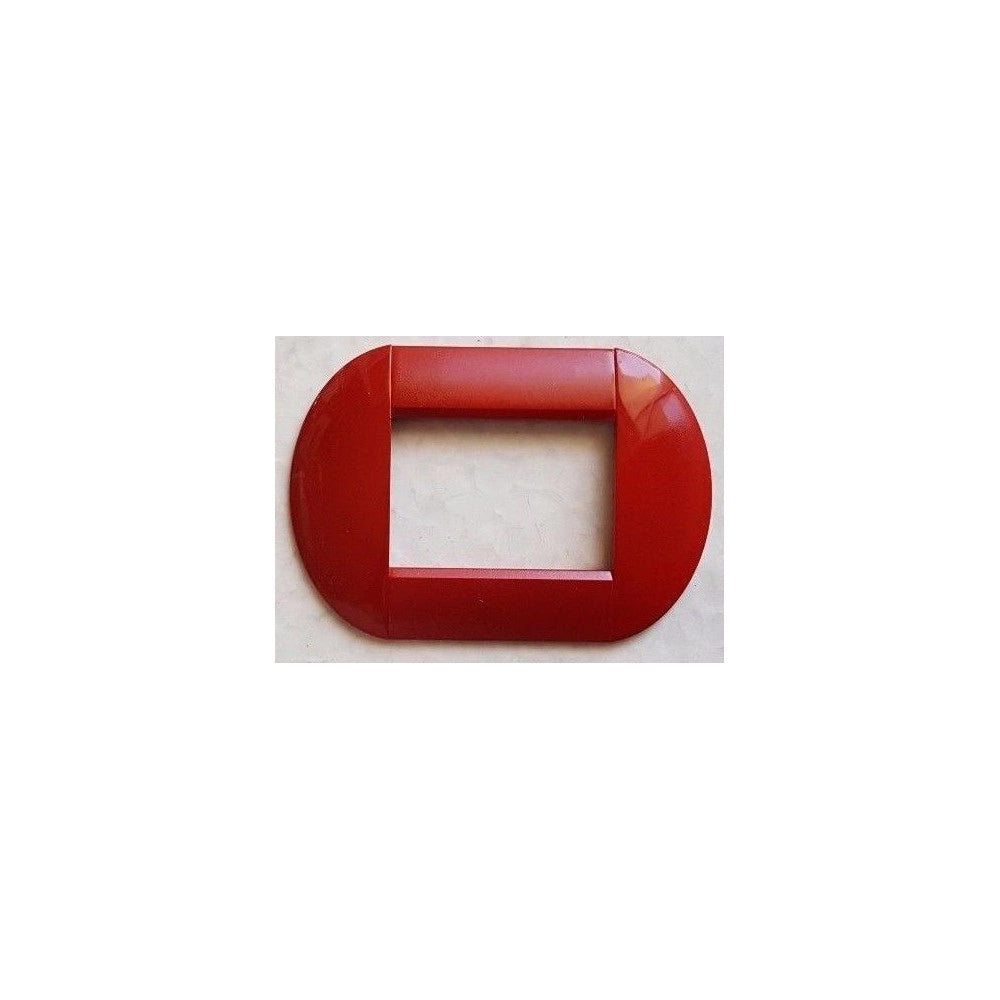 Trade Shop - Placca Placche Placchette Compatibili Living International Light Bombate Bticino - Rosso -7 Fori     -