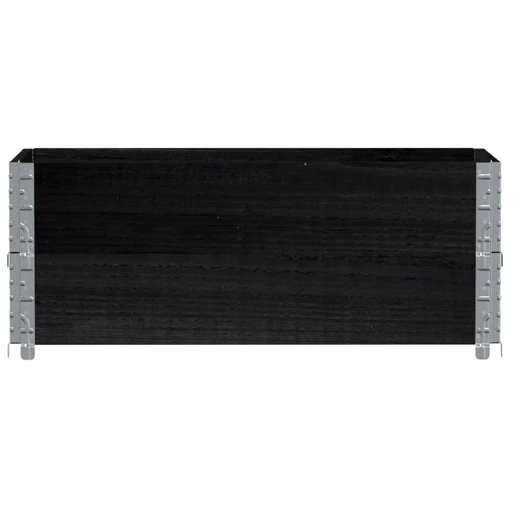 Vassoio per fioriera aiuola rialzata piante fiori terrazza giardino 100 x 50 cm legno massello di pino nero 02_0037287
