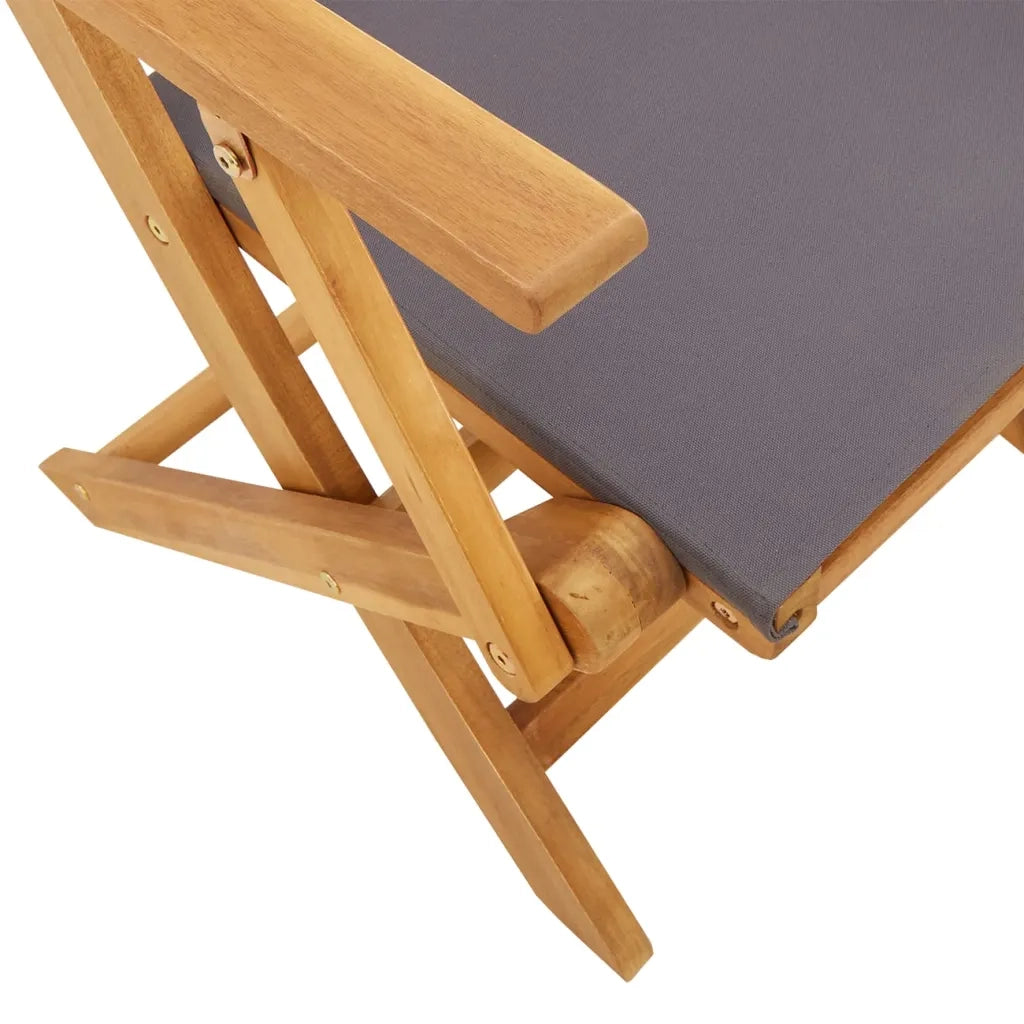 Set Pranzo da Giardino 5pz Antracite Tessuto e Legno Massello