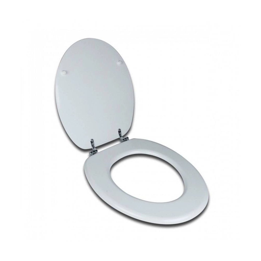 Trade Shop - Copriwater Coprivaso Wc In Mdf Universale Bianco 45x49cm Cerniere Acciaio 69008 -