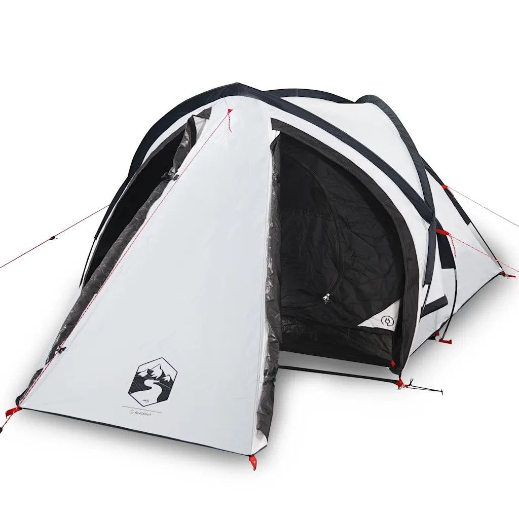 Tenda Campeggio a Cupola 2 Persone Bianca Tessuto Impermeabile 94342