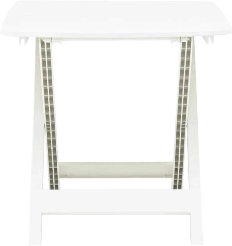 Tavolo Plastica Pieghevole 79x72cm Effetto Legno da Interno E da Giardino colore bianco Tomaino 
